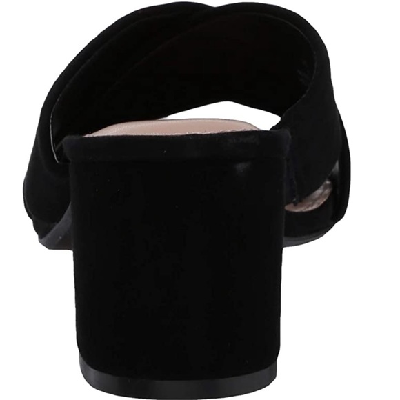 Suede Crisscross Vamp Kitten Heel Open Toe Mule - Picture 2 of 2